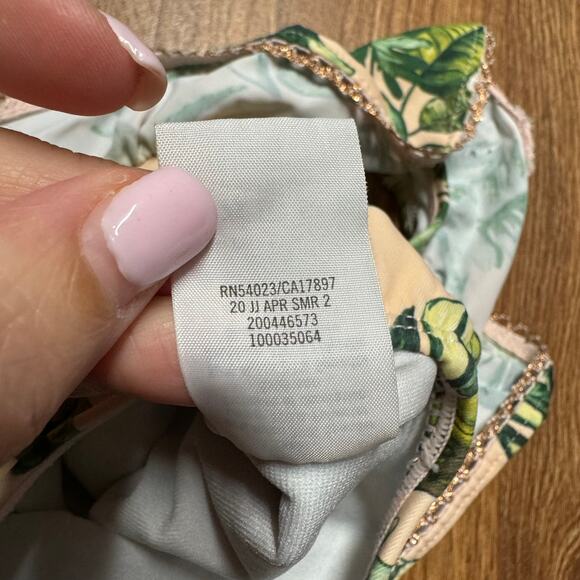 Janie & Jack Toddler Girl Palm Print One Piece Swim Suit Iced Nectar Size 12-18M - Picture 6 of 6